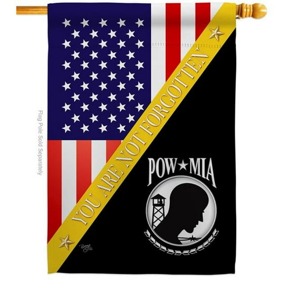 Americana Home & Garden  28 x 40 in. You Not Forgotten House Flag with Armed Forces Service Double-Sided Decorative Vertical Flags Decoration Banner Garden Yard Gift