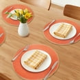 thumbnail image 2 of Farmhouse Placemats Set of 6 Woven Placemats for Dining Table Decor, Washable Rustic Kitchen Table Mat Orange 15inch, 2 of 6