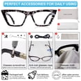 thumbnail image 6 of MARE AZZURO Cat Eye Reading Glasses Women Oversized Readers 1.0 1.25 1.5 1.75 2.0 2.25 2.5 2.75 3.0 3.5 4.0 5.0 6.0 (Leopard/Grey, 2.50)with Flexible Spring Hinge, Polycarbonate Lens, 6 of 6