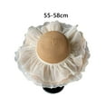 thumbnail image 6 of Mdesiwst Net Yarn Decor Round Dome Beach Hat Women Big Brim Sunscreen Floppy Straw Hat Fashion Accessories, 6 of 7