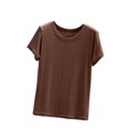 thumbnail image 1 of T-Shirts à Col Rond Amples à Manches Courtes pour Femmes aidice Remis à Neuf Été Café L, 1 of 3