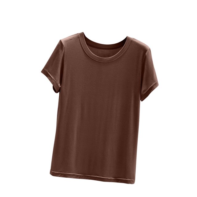 T-Shirts à Col Rond Amples à Manches Courtes pour Femmes aidice Remis à Neuf Été Café L
