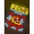 thumbnail image 2 of Craftnamesign Pizza Solves All Your Problem Neon Sign, Pizza Shop Decor, 2 of 3