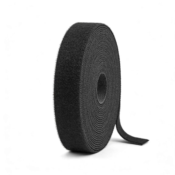 1 Roll Double-Sided Hook and Loop Straps, 1in x 23ft Cable Straps, Hook & Loop Roll for Bundling Fastening Storage and Organization(Black)