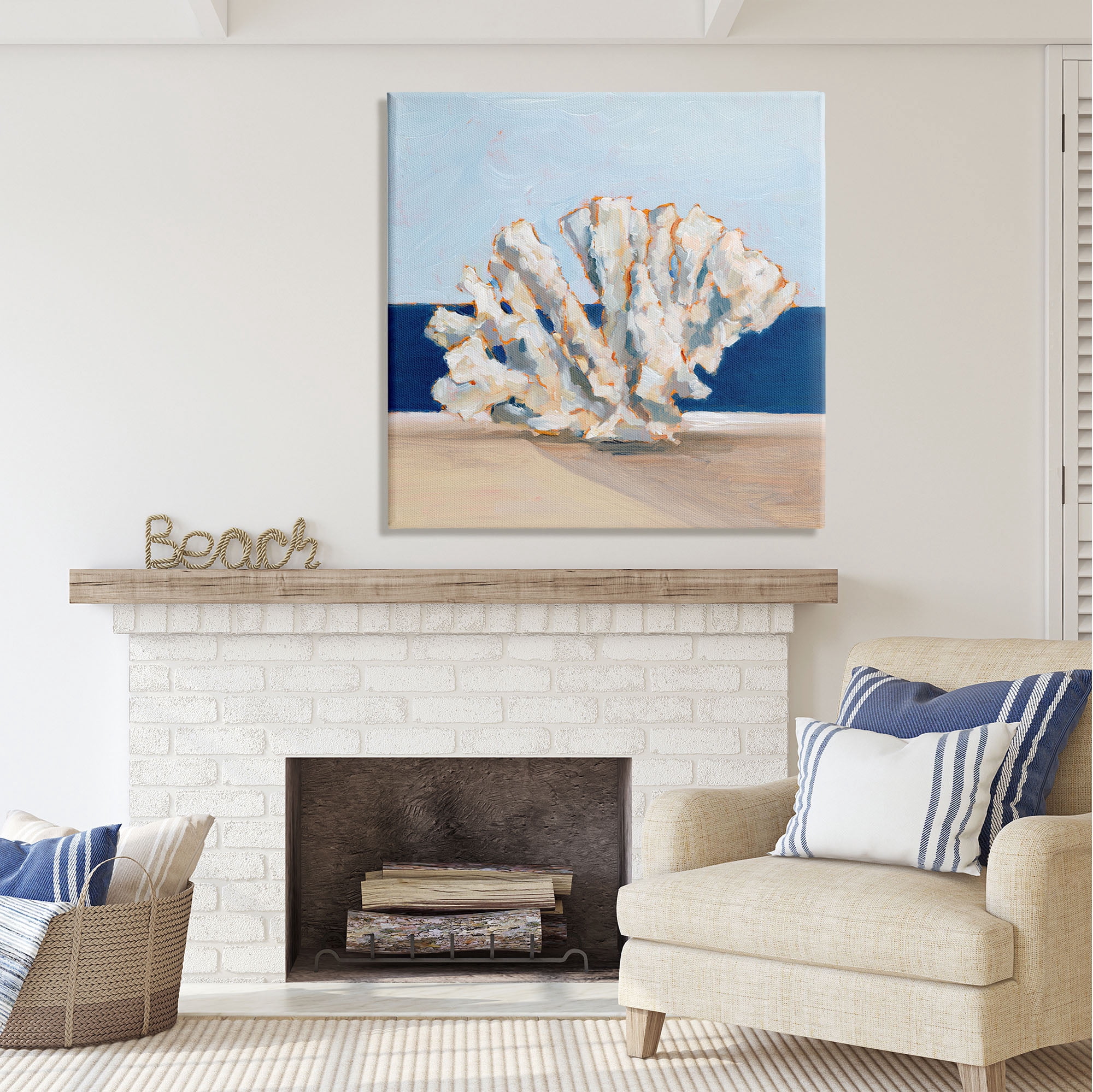 Stupell Industries Ocean Coral Still Life Animals & Insects Painting Gallery Wrapped Canvas Print Wall Art, 36 x 36