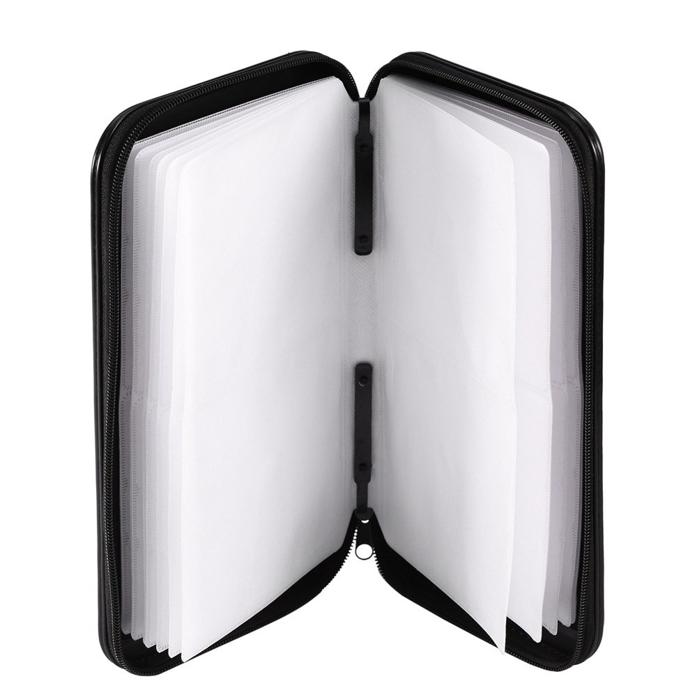 OTVIAP 80 Disc Large Capacity Portable Plastic CD DVD VCD Storage Case Bag Organizer Holder, cd