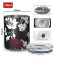 thumbnail image 4 of 12oz Coffee Tumblers Pioneer Flower Floral Print Pattern Stainless Steel Vacuum Insulated Travel Tumbler Coffee Cups Mug with Lid and Straw with Cleaning Brush for Cold & Hot Drinks, 4 of 5