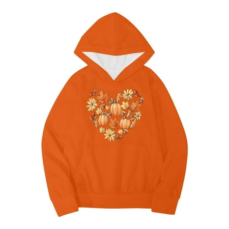 

PMVFHDE Halloween Costumes Girl Hoodie Pumpkins Letters Prints Hoodie With Pocket Casual Pullover Sweatshirts Boys Toddler Kids Little Girl s Long Sleeve Sweatshirts Tops Pink 5-6 Years