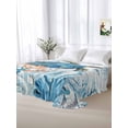 thumbnail image 5 of Turtle Queen Size Flat Sheet, Wrinkleproof & Fadeproof Cooling Flat Bed Sheet Only, Blue Coastal Starfish Ocean Coral Nautical Breathable Soft Bedding Top Sheets 90 x 102 Inches, 5 of 8