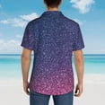 thumbnail image 6 of Daiia Violet Glitter Hawaiian Shirt for Men Gentle Cotton Regular Short Sleeve Casual-Small, 6 of 9