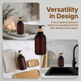 thumbnail image 6 of qolami Brown Soap Dispenser, 2 Pack Hand Soap Dispensers, Plastic Hand and Dish Dispenser for Kitchen, Refillable Liquid Soap and Lotion Dispensers Bottle, 6 of 8