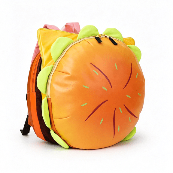 GASTROPOD Cheeseburger Backpack,Hamburger Backpack,Burger Food Shaped Novelty Bag | Zip Compartments,Adjustable Straps,Layered 3D Food Look,Light Essentials,Travel Party Accessory,Gift Idea