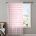 thumbnail image 4 of Pink Buffalo Plaid Sheer Curtains 84 Inches Long, Farmhouse Pink White Checkered Light Filering Curtains, Breathable Simi Curtain Privacy Drapes for Living Room Bedroom Lightweight Window Treatment, 4 of 9