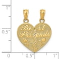 thumbnail image 3 of Auriga Fine Jewelry 14K Yellow Gold Best Friends Heart Break Apart Pendant (L- 23 mm,W-18 mm) for Women, 3 of 6