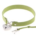 thumbnail image 1 of Collier Ras du Cou en Cuir Punk Premium en Cuir Végan avec Pendentif Élégant Vert, 1 of 4
