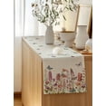 thumbnail image 5 of Table Runner 70 Inches Long for Kitchen Dining, Spring Floral Dresser Scarf Farmhouse, Dining Table Decorations for Wedding/Parties, Watercolor Lavender Daisy Butterflies Beige 13 x 70 In, 5 of 8