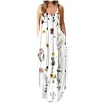 thumbnail image 2 of SMihono Robe Maxi Bohème d'Été pour Femmes Grande Taille Robes Maxi d'Été Décontractées Col en V Sans Manches Vacances Plage Poches Longue Robe de Plage, 2 of 5