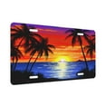 thumbnail image 2 of KAKALAD Blossom Floral Palm Trees At Sunset 01 Aluminum Universal Car Vehicles License Plate 6" x 12" (4 Holes), 2 of 9