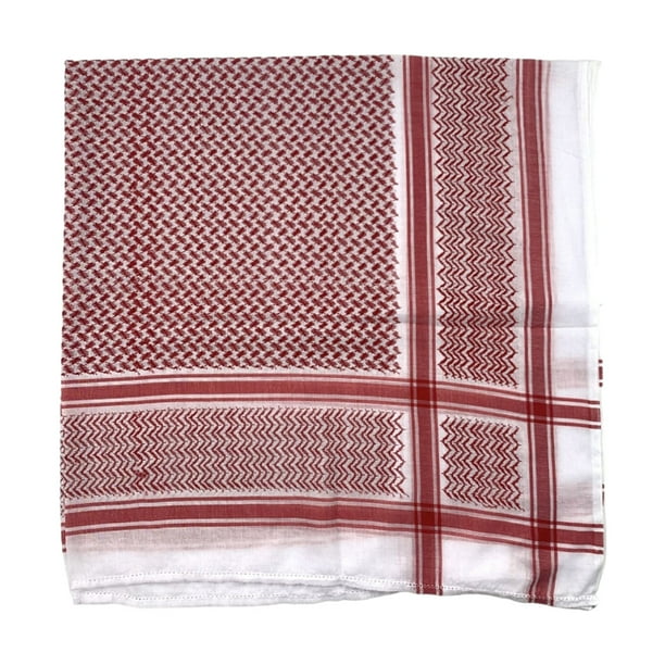 Pañuelo Árabe para La Cabeza para Hombre Turbante Algodón Gorro Musulmán Jacquard (rojo 140*140cm)