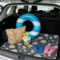 thumbnail image 2 of DISNIMO Universal Car Trunk Mat Floral Print Heavy Duty Rear Cargo Liner Floor Mat Non-Slip Scratch-Proof Dog Cargo Protector Suitable for Most Car Models, 2 of 7