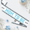 thumbnail image 2 of Racing Car Mom to Be Sash Blue Vintage Race Car Baby Shower Decorations Retro Racing Car Checkered Flag Sash for Pregnancy New Parents Photo Props Let's Go Racing Baby Shower Party Favors, 2 of 7