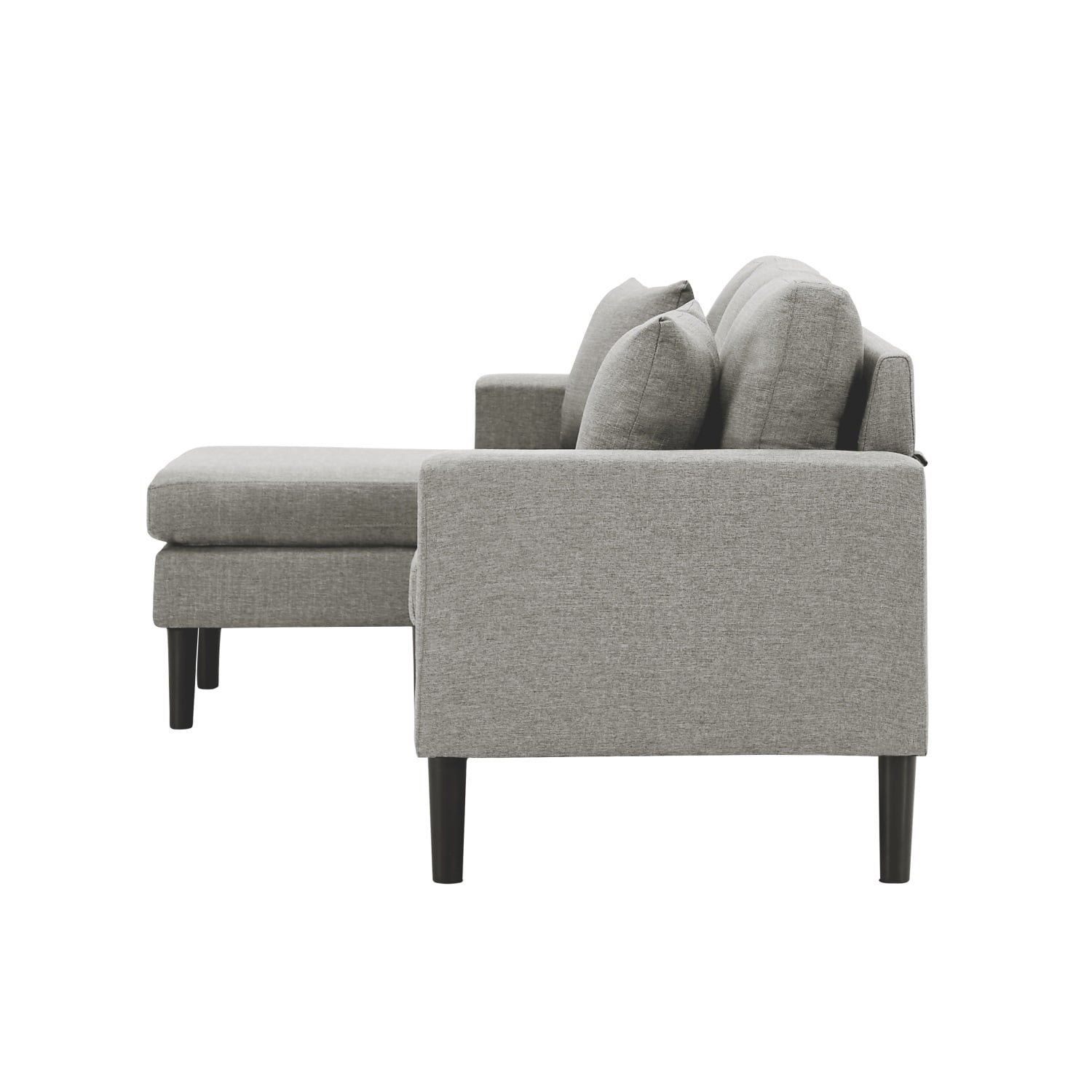 Kadyn 72" Sectional Sofa, L-Shaped Sofa with 2 Pillows, Fabric 3-Seat Sofa for Living Room, Light Grey