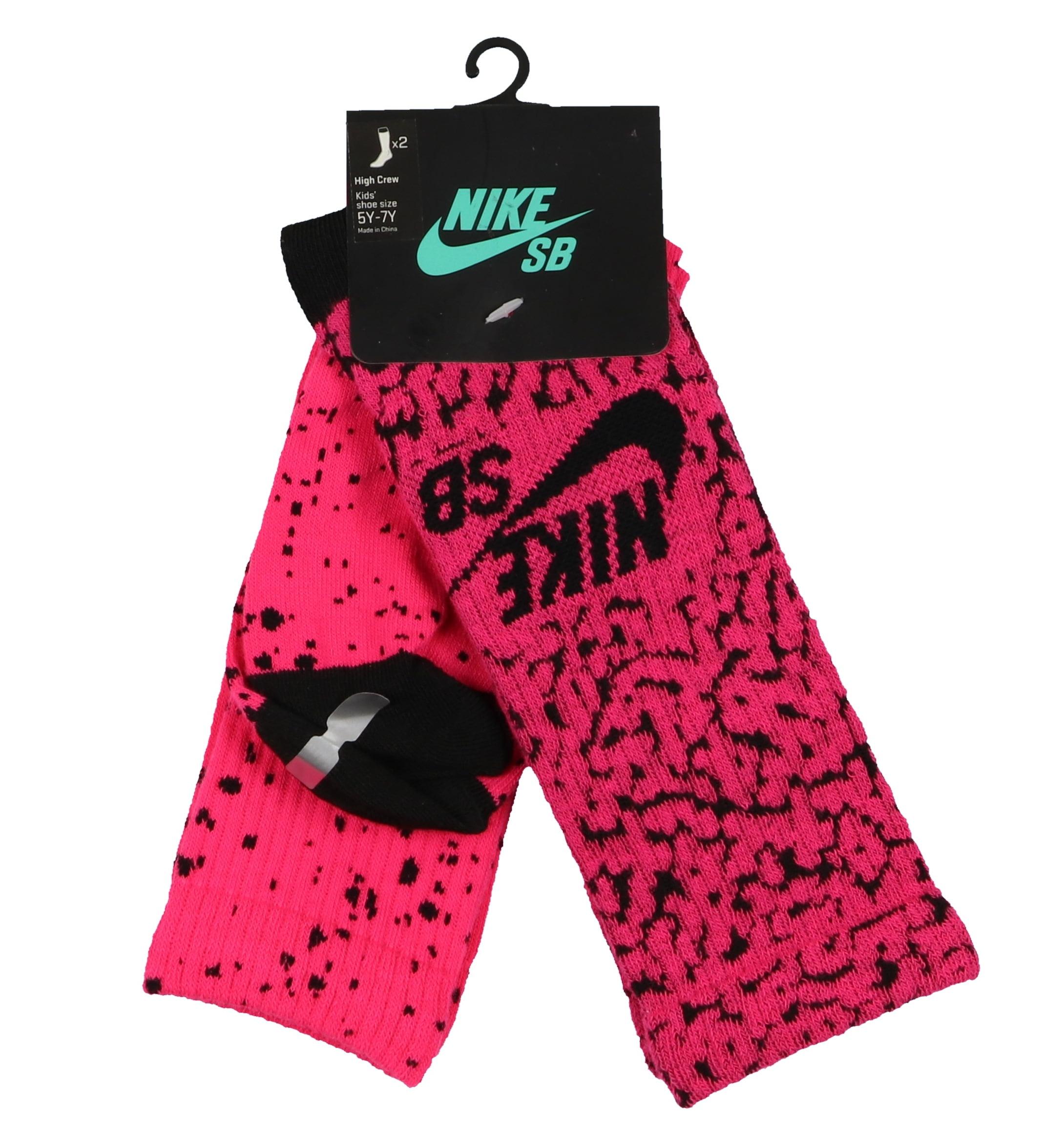 Nike 3 pack Dri-Fit Cotton Crew Socks-pink//white//gray-small 5-6 or Youth 3Y-5Y