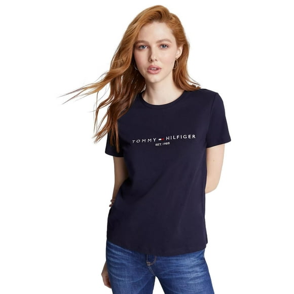 Camiseta Tommy Hilfiger para mujer, corte regular, logotipo bordado