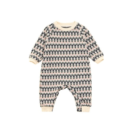 

Fiomva Unisex Kid Knitting Trousers Romper Long Sleeve Flower Geometry Jumpsuit Blue 3-6 Months