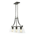 thumbnail image 2 of JONATHAN Y Jayden 36" 3-Light Industrial Farmhouse Iron/Glass Linear LED Pendant, Oil Rubbed Bronze/Clear, 2 of 9