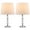Clear / White, variant on SAFAVIEH Derry 15 in. Crystal Table Lamp with Light Grey Polyester Shade, Set of 2