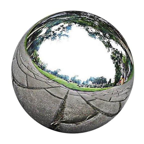 Pack of 1, Stainless Steel Hollow Gazing Ball Polished Shiny Mirror Sphere for home and garden Ornament in Sliver - 12cm