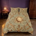 thumbnail image 2 of Homewish Retro Sun Print Duvet Cover Queen, Tropical Blossoms Queen Bedding, Gray Reversible 3 Pieces, 1 Duvet Cover and 2 Pillowcases, 2 of 6
