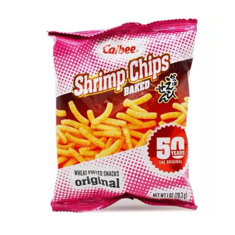 Calbee Shrimp Chips Baked 1 OZ pack of 3