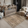 thumbnail image 2 of BERTHMEER 4'x6' Washable Area Rugs for Bathroom Bedroom Entryway Kitchen Brown Rugs Non Slip Vintage Traditional Dorm Office Oriental Rugs, Brown, 2 of 6