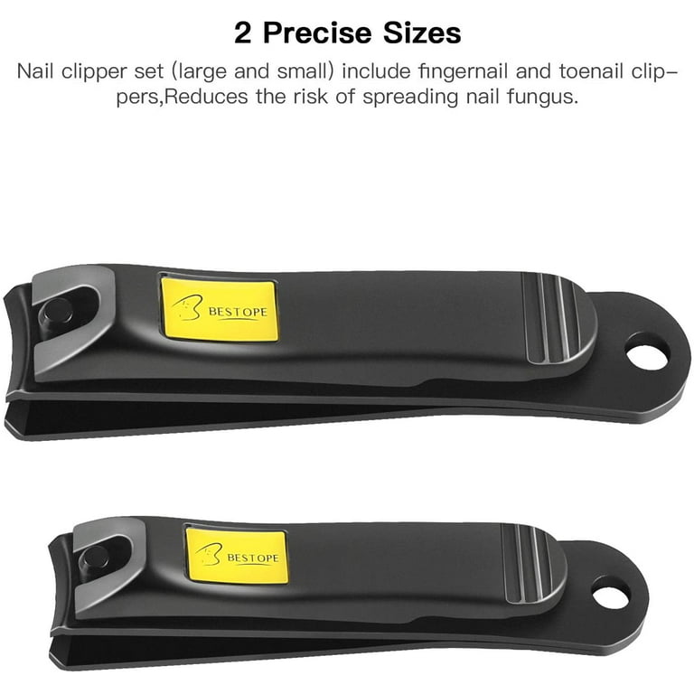 BESTOPE Nail Clippers 2PCs Nail Cutter Set Stainless Steel Fingernails  Toenails Clippers for Men Women Sturdy Nail Clipping Kit