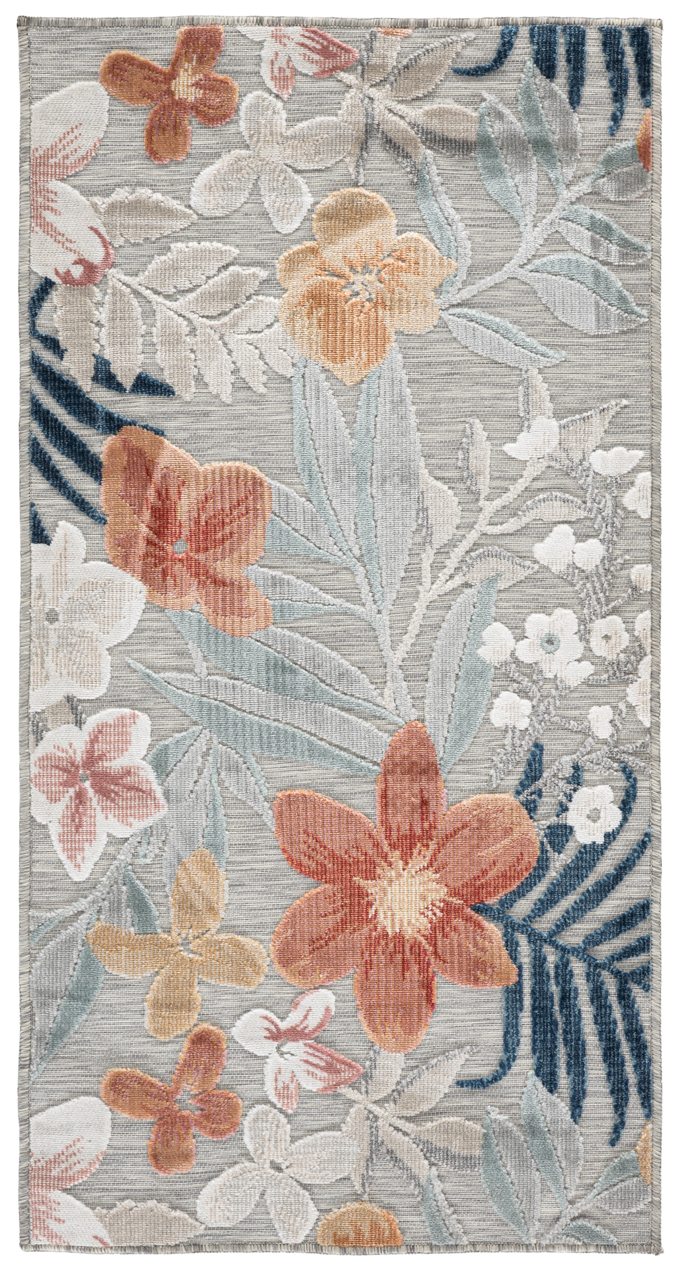 Safavieh Cabana Caris Floral Indoor/Outdoor Area Rug, Gray/Rust, 2'7" x 5'
