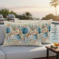 thumbnail image 2 of Outdoor Pillow Covers 20x12 Set of 2, Beach Coastal Beige Waterproof Patio Throw Pillow Covers for Couch Sofa Chair, Nautical Shell Starfish Coral Summer Decorative Pillowcases for Throw Pillows, 2 of 9