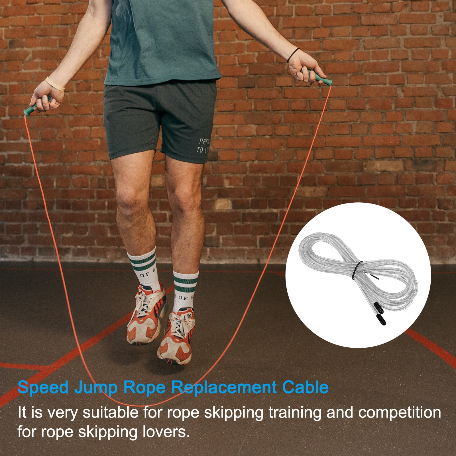 Uxcell 10Ft Speed Jump Rope Replacement Cable 4.5mm Professional Skipping Rope Replacement Silver Tone 4 Pack