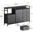 thumbnail image 2 of Cómoda para Recamara- Cajonera con 8 Cajones Deslizantes, Comoda Cajonera para Recamara con Estación de Carga, Muebles para recamara para Recamara, Ropa, Hogar Y Oficina, para Tus Espacios (Gris), 2 of 7