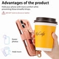 thumbnail image 2 of for iPhone 16 Folio Flip Wallet Case, PU Leather Zipper Pocket Card Slots RFID Blocking Wristband Bracket, with Diamond Finger Ring Full Body Protection for iPhone 16 - Pink, 2 of 10