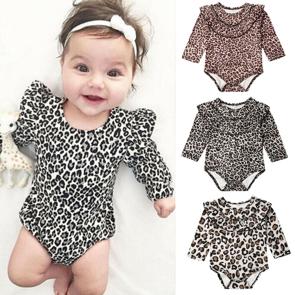 US Toddler Baby Girl Kids Romper Jumpsuit Bodysuit Long Sleeve Outfits Clothes 