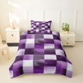 thumbnail image 2 of Homewish Purple Gradient Plaid Twin Duvet Cover,Vintage Artwork Twin Bedding,Black Reversible,2-Piece,1 Duvet Cover and 1 Pillowcase, 2 of 6