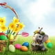 thumbnail image 5 of Huevos y conejitos de Pascua de colores insertados en el suelo. Tapón de tierra acrílico., 5 of 7