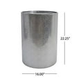 thumbnail image 3 of Christopher Knight Home Kaylee Modern Round Hammered Iron Accent Table (2 Pack) -Silver, 3 of 5