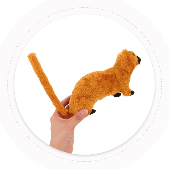 Hemobllo Simulated Weasel Figurines Animal Model Ornaments Orange 1Pack