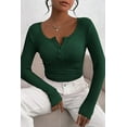 thumbnail image 6 of PRETTYGARDEN Women's 2026 Spring Fall Long Sleeve Henley T Shirts Button Ribbed Knit Slim Fit Casual Basic Tops Blouse, 6 of 10
