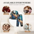 thumbnail image 7 of Picia Colorful Planet Universe Pattern Women’s Long-Sleeve Sleepwear Set - Soft 2-Piece Loungewear with Pockets, Comfy PJs for Relaxing Nights-Medium, 7 of 7