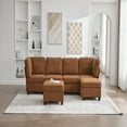 thumbnail image 4 of Resenkos U-Shaped 6-Seat Sectional, Oversized Modular Couch with Chaise and Storage Ottoman, Orange, 4 of 16