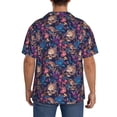thumbnail image 3 of Yiaed Skull starry sky flower Print Mens Casual Wrinkle Free Shirts Short Sleeve Button Down Summer Stretch Dress Shirt-Small, 3 of 5